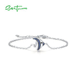 925 Silver Bracelet Sparkling CZ Lovely Fish Adjustable Jewelry