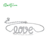 925 Silver Bracelet Women CZ LOVE Fine Jewelry