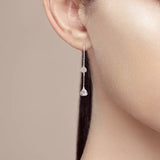 925 Silver Drop Earrings CZ Dangle brincos