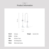 925 Silver Drop Earrings CZ Dangle brincos