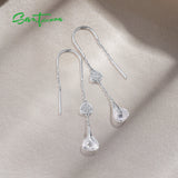 925 Silver Drop Earrings CZ Dangle brincos