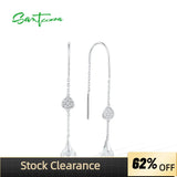 925 Silver Drop Earrings CZ Dangle brincos