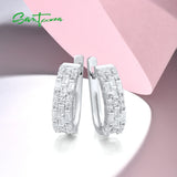 925 Silver CZ Earrings Women's Daily Wear Fine Jewelry