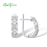 925 Silver CZ Earrings Women's Daily Wear Fine Jewelry