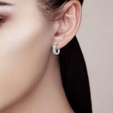 925 Silver CZ Earrings Women's Daily Wear Fine Jewelry