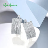 925 Silver CZ Earrings Wedding Fine Jewelry
