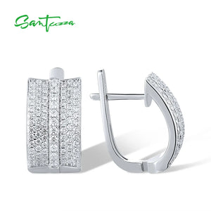 925 Silver CZ Earrings Wedding Fine Jewelry
