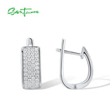 925 Silver CZ Earrings Sparkling Wedding Jewelry