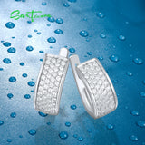 925 Silver CZ Earrings Sparkling Wedding Jewelry