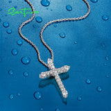 925 Silver Cross Pendant with CZ for Women