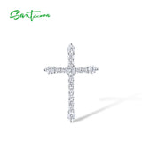 925 Silver Cross Pendant with CZ for Women