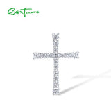 925 Silver CZ Cross Pendant for Women Fine Jewelry