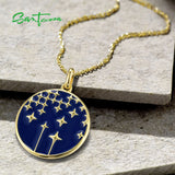 925 Sterling Silver Round Pendant For Women and Men