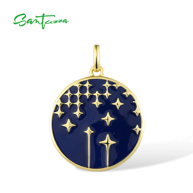 925 Sterling Silver Round Pendant For Women and Men