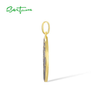 925 Sterling Silver Round Pendant For Women and Men