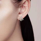 925 Silver Stud Earrings CZ Fine Jewelry