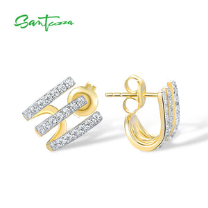 925 Silver Stud Earrings CZ Fine Jewelry
