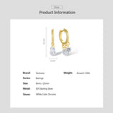 925 Silver CZ Hoop Earrings Plated Jewelry