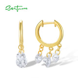 925 Silver CZ Hoop Earrings Plated Jewelry