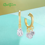 925 Silver CZ Hoop Earrings Plated Jewelry