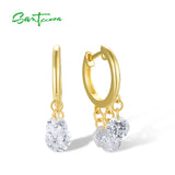 925 Silver CZ Hoop Earrings Plated Jewelry