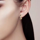 925 Silver Brown Spinel CZ Cross Earrings for Women