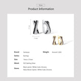 925 Silver Brown Spinel CZ Cross Earrings for Women
