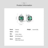 925 Silver Earrings Sparkling Green Spinel CZ Fine Jewelry
