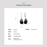 925 Sterling Silver Earrings Cubic Zirconia Ceramic Fine Jewelry