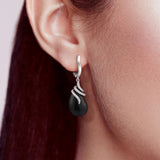 925 Sterling Silver Earrings Cubic Zirconia Ceramic Fine Jewelry