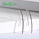 925 Silver Lab Ruby Hook Earrings Fine Jewelry