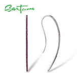 925 Silver Lab Ruby Hook Earrings Fine Jewelry