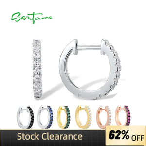 925 Silver Hoop Earrings CZ Spinel Wedding Jewelry