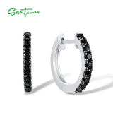 925 Silver Hoop Earrings CZ Spinel Wedding Jewelry