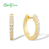 925 Silver Hoop Earrings CZ Spinel Wedding Jewelry