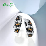925 Silver Latch Back Earrings Spinel CZ Yellow Nano CZ Fine Jewelry