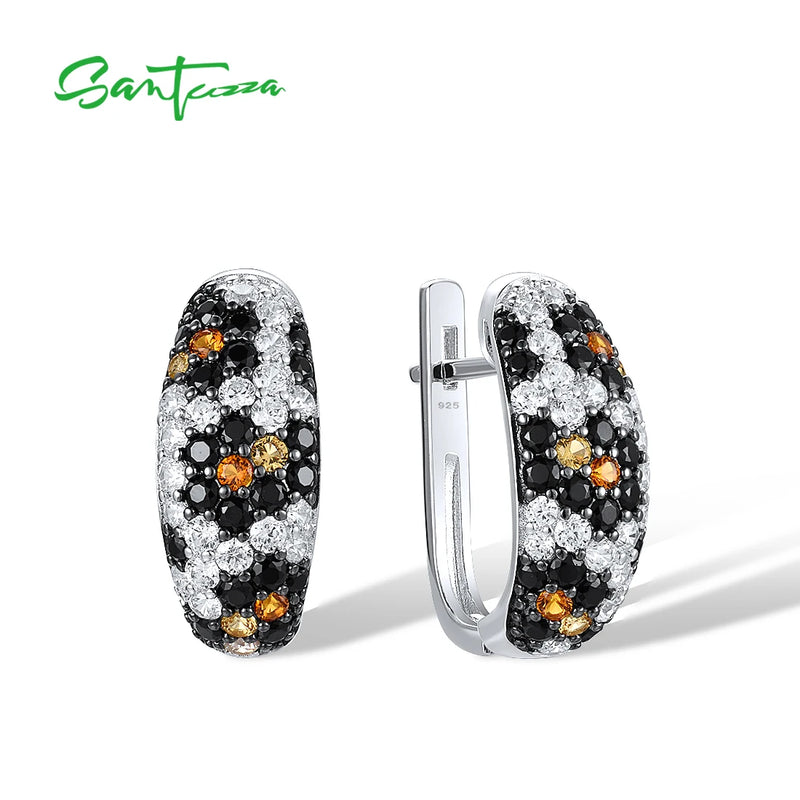 925 Silver Latch Back Earrings Spinel CZ Yellow Nano CZ Fine Jewelry