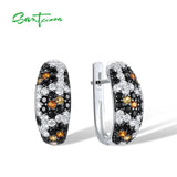925 Silver Latch Back Earrings Spinel CZ Yellow Nano CZ Fine Jewelry