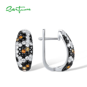 925 Silver Latch Back Earrings Spinel CZ Yellow Nano CZ Fine Jewelry