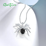 925 Sterling Silver Spider Pendant Agate Cubic Zirconia Women Fine Jewelry