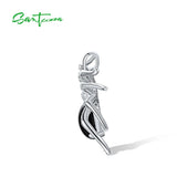 925 Sterling Silver Spider Pendant Agate Cubic Zirconia Women Fine Jewelry