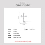 925 Silver CZ Cross Pendant Women Daily Wear Fine Jewelry