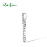 925 Silver CZ Cross Pendant Women Daily Wear Fine Jewelry