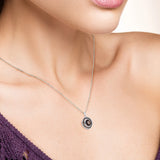 925 Silver Pendant Brown Spinel Smoky Glass Round Jewelry