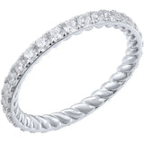 925 Sterling Silver Gemstone Stackable Eternity Rings for Women