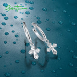 925 Silver Cross Earrings CZ Dangle Delicate Jewelry