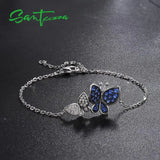 925 Sterling Silver Butterfly Bracelet Adjustable Fine Jewelry