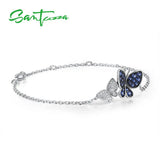 925 Sterling Silver Butterfly Bracelet Adjustable Fine Jewelry
