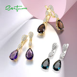 925 Silver Drop Earrings for Women CZ Jewelry