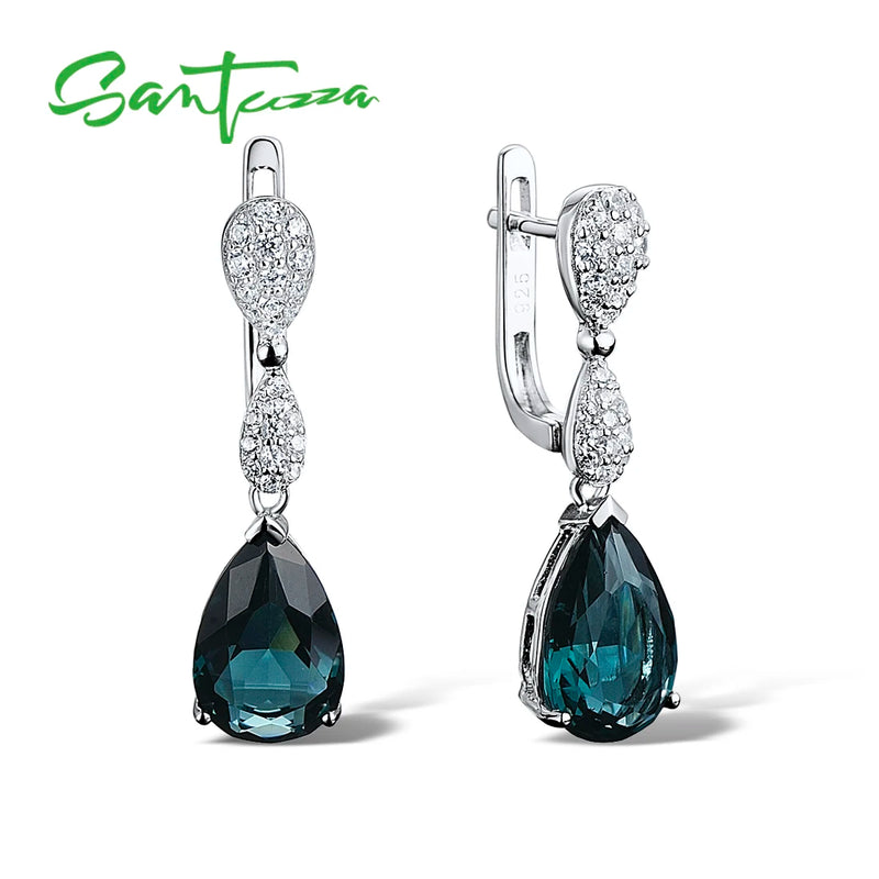 925 Silver Drop Earrings for Women CZ Jewelry